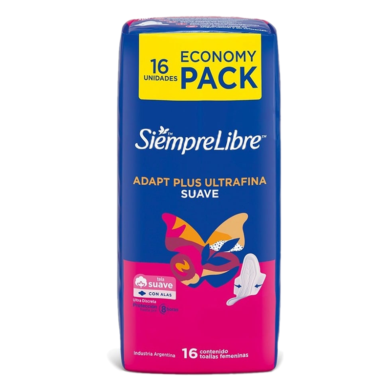 Siempre Libre Adapt Plus Ultrafina Con Alas 16 Unidaddes