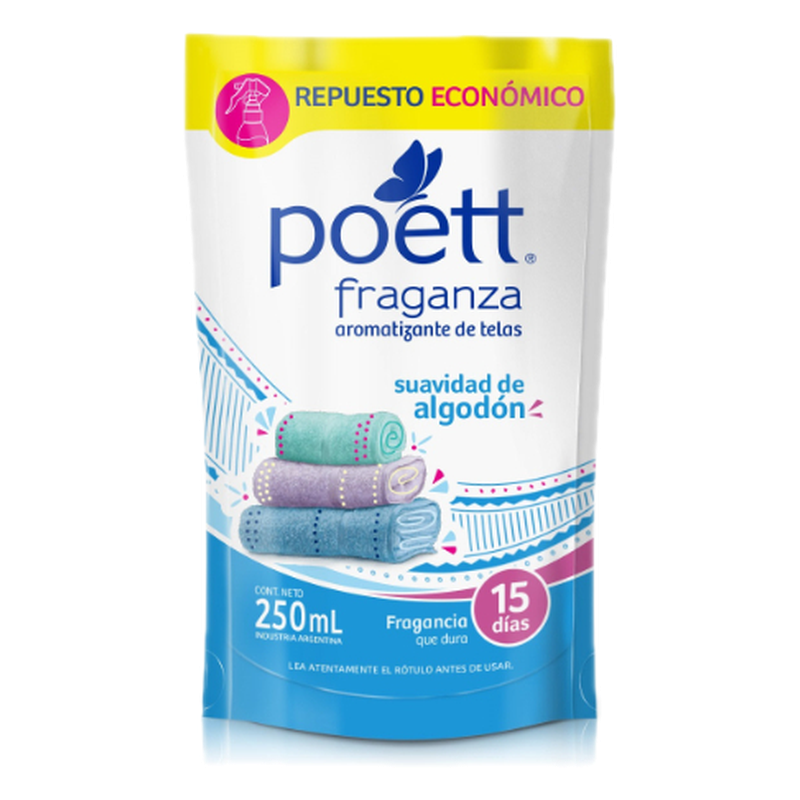 Perfumador De Ropa Poett Suavidad De Algodon Repuesto 250cc