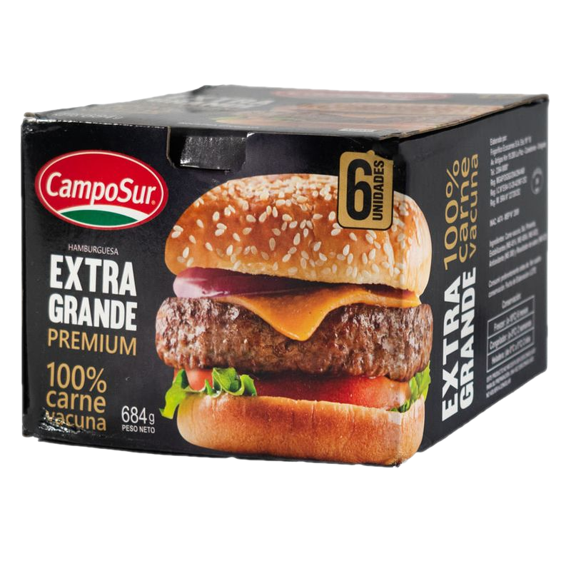 Hamburguesas Extra Grandes Camposur 6 Unidades 684 G