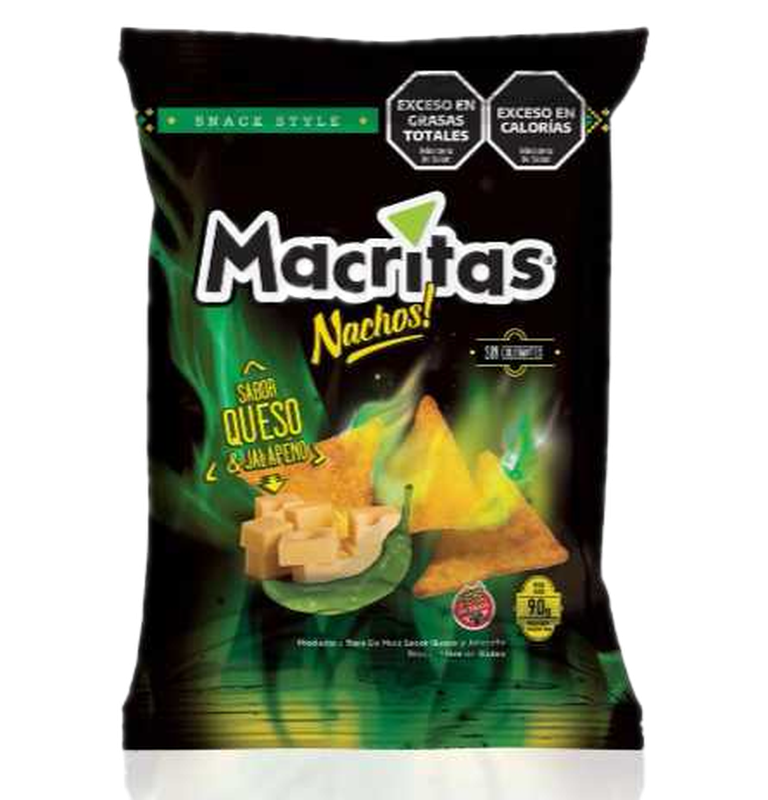 Nachos Macritas 90 G Queso Y Jalapeño