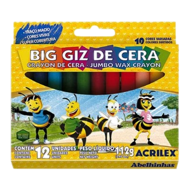 Crayolas Acrilex Gruesas 12 Unidades