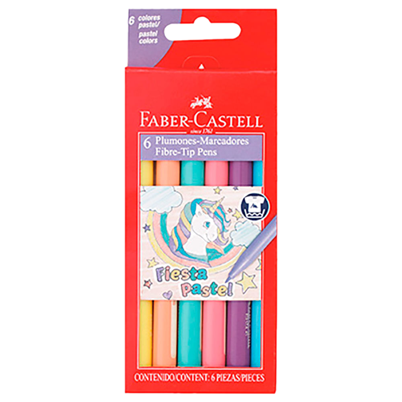 Marcadores Finos Faber-castell Colores Pastel 6 Unidades