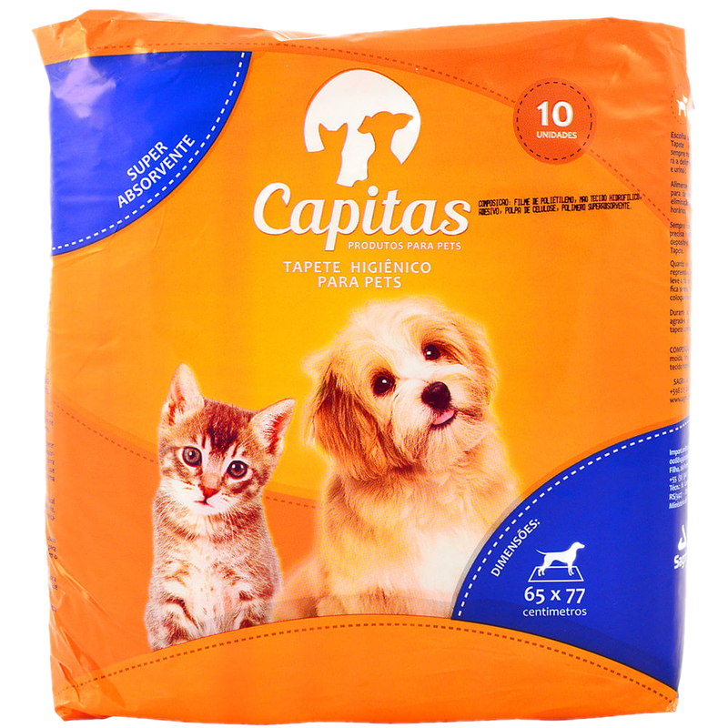 Sabanillas Absorbentes Capitas Para Mascotas 10 Unidades 65 X 77 Cm