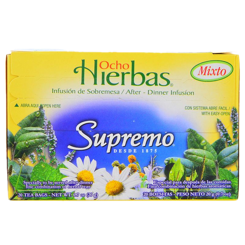 Té Supremo Mixto 8 Hierbas 20 Unidades