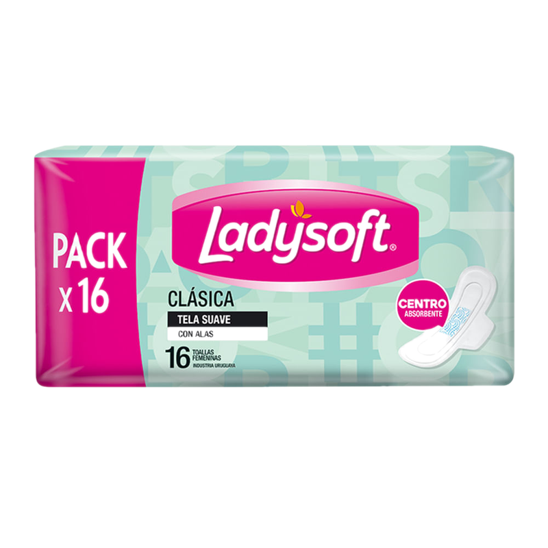 Toallas Femeninas Ladysoft Clásica Con Alas Tela Suave 16 Unidades