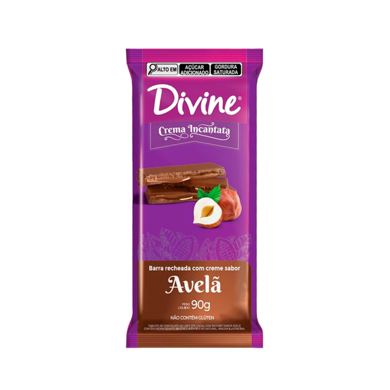 Tableta Chocolate Divine Rellena De Avellana 90 G