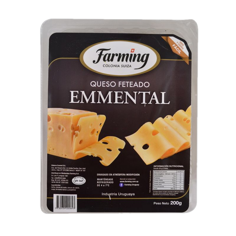 Queso Emmental Fetas Farming 200 G