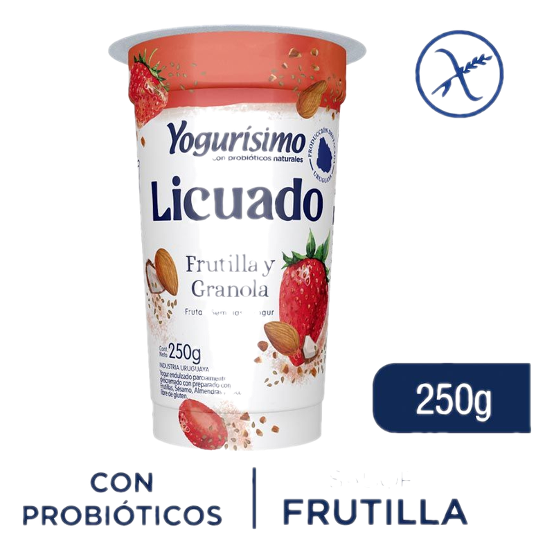 Yogur Licuado Yogurisimo Frutilla Y Granola 250 G