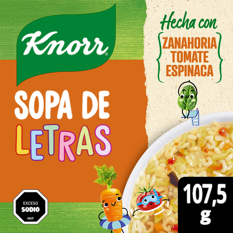 Sopa Knorr Vegetales Con Letras 107.5 G