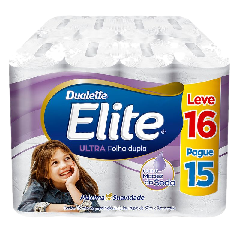 Papel Higiénico Elite Dualette Doble Hoja Perfumado 30m 16 Unidades