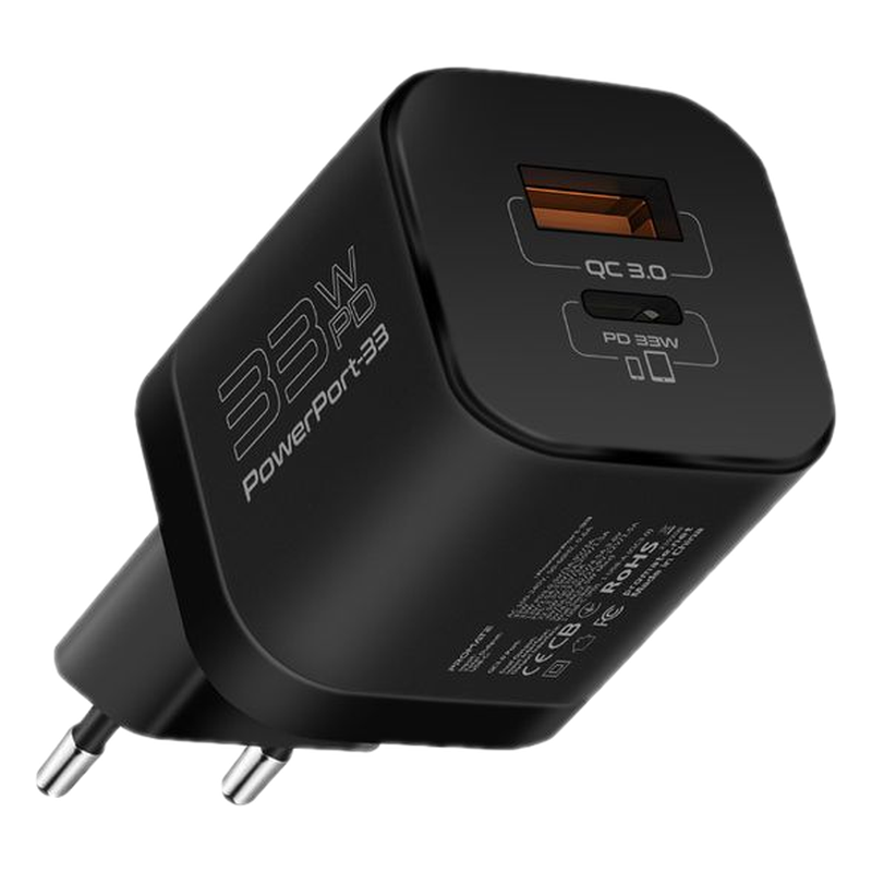 Cargador Promate 33w Usb Negro