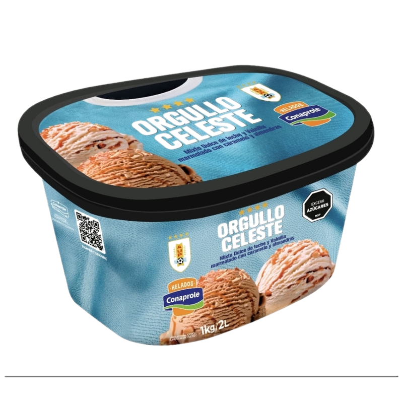 Helado Conaprole Vainilla Dulce De Leche Con Almendras Y Caramelo 2 L