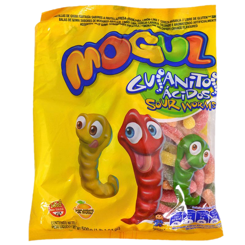 Gomitas Mogul Arcor Gusanitos Ácidos 500 G