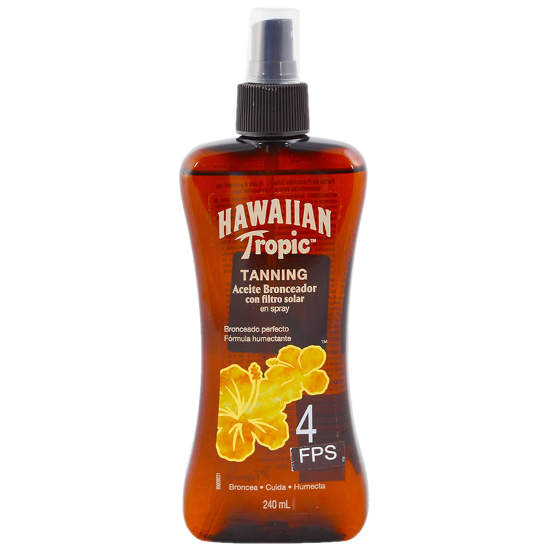 Aceite Bronceador Con Filtro Fps 4 Hawaiian Tropic 240 Ml