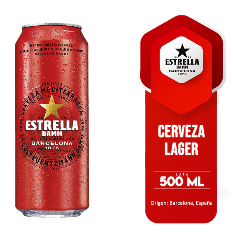 Cerveza Estrella Damm Barcelona 500 Ml