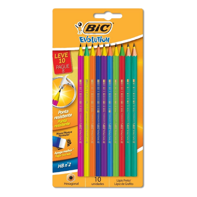 Lápices Evolution Bic 10 Unidades