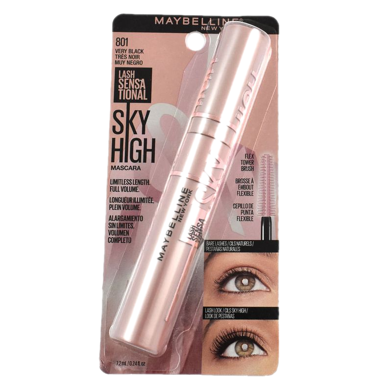 Máscara De Pestañas Lash Sensational Sky High Muy Negro Waterproof Maybelline