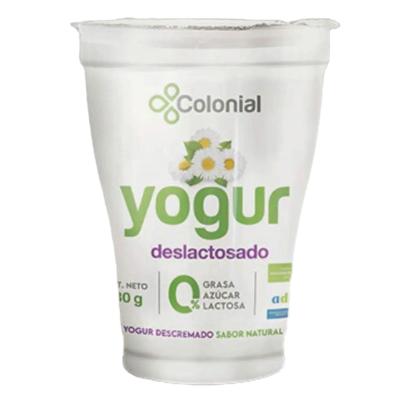 Yogur Colonial Natural Light Deslactosado Pote 180 G