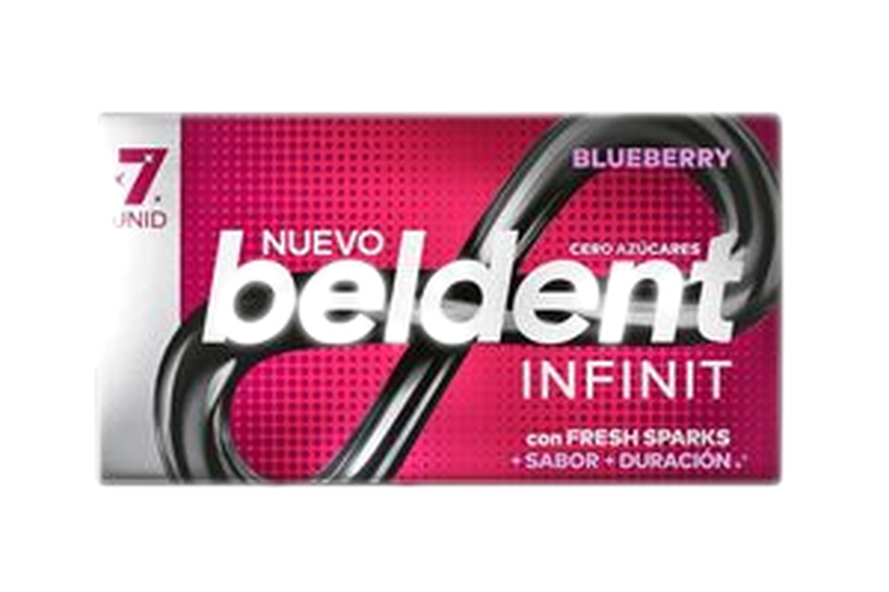 Chicle Beldent Infinit Blueberry 7 Unidades 13.3 G