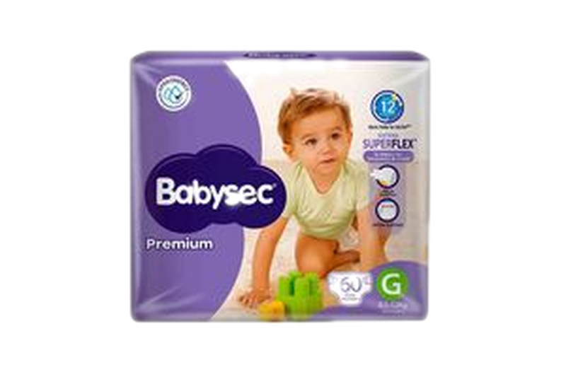 Pañales Babysec Premium Flexiprotect Talle G 60 Unidades