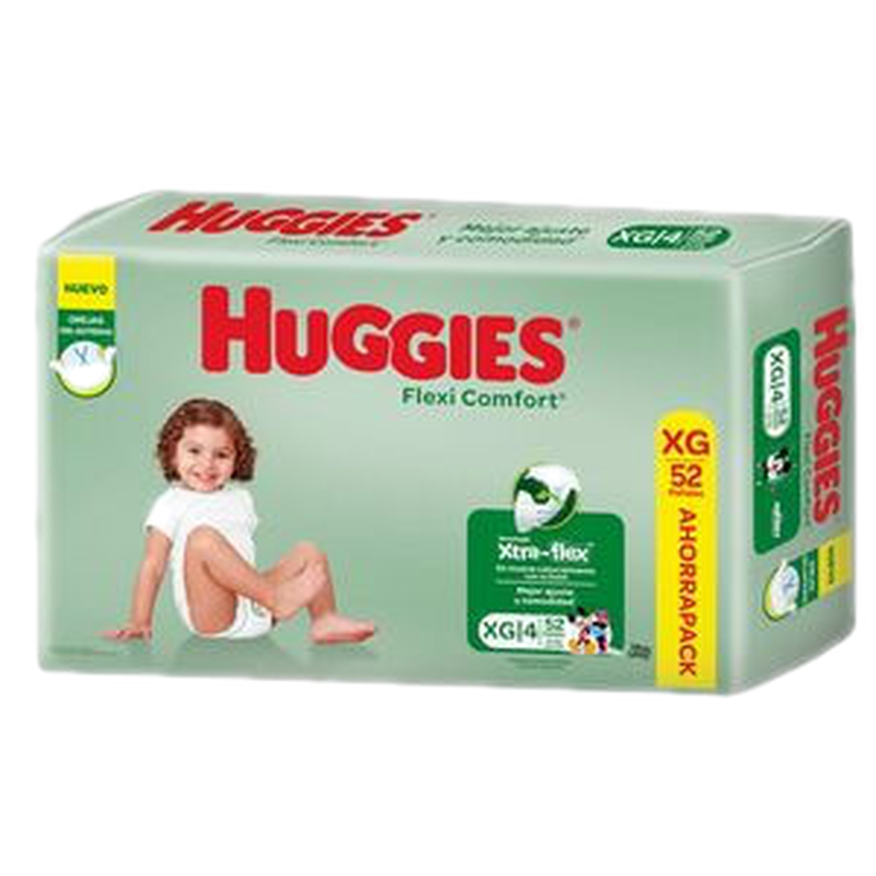 Pañal Huggies Flex Conf Xg 52 Unidades Ahorro