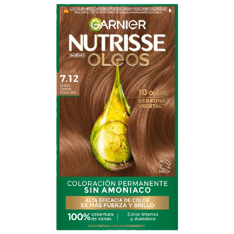 Coloración Nutrisse Óleos Rubio Cenizo Nacarado 7.12