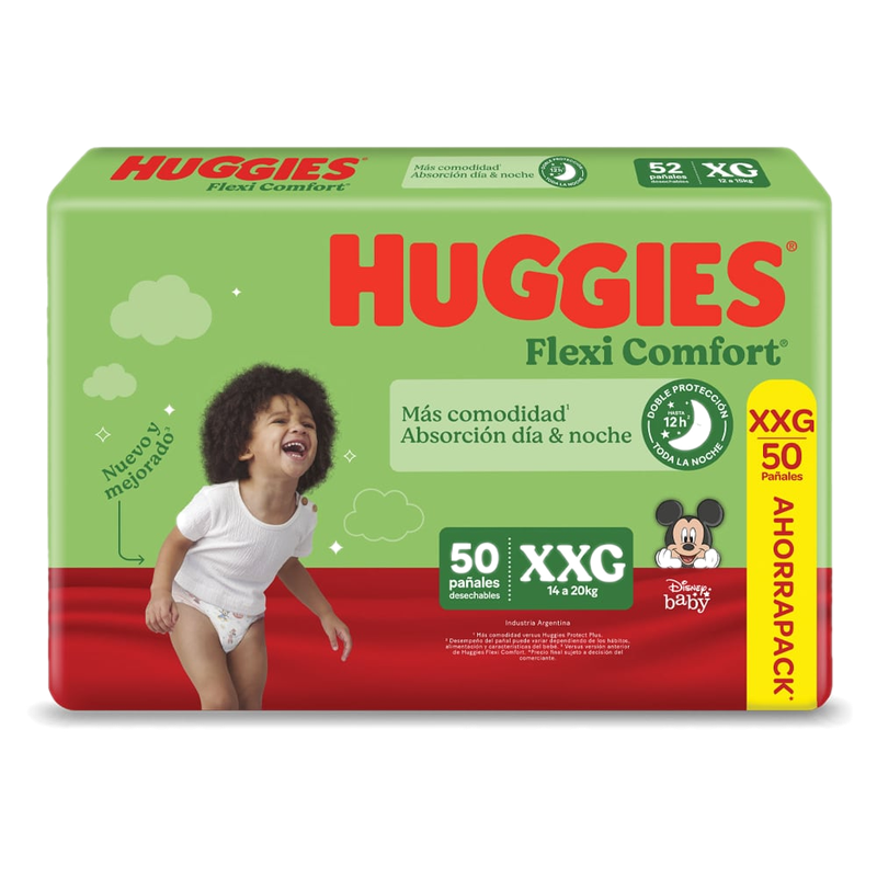 Pañales Huggies Flexi Comfort Talle Xxg 50 Unidades