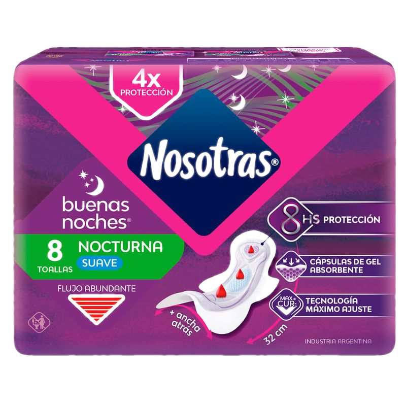 Toalla Femenina Nosotras Nocturna 8 Unidades