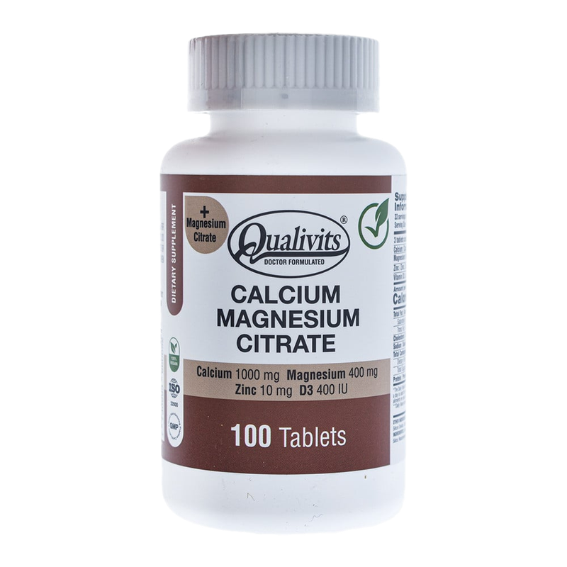 Calcium Magnesium Citrate Qualivits 100 Tabletas