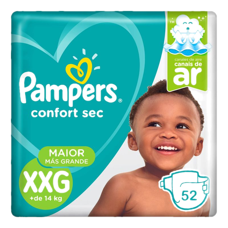 Pañal Pampers Confort Sec Forte Bag Xxg 56 Unidades