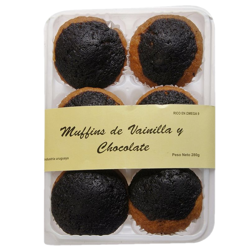 Muffins De Vainilla Y Chocolate 6 Unidades