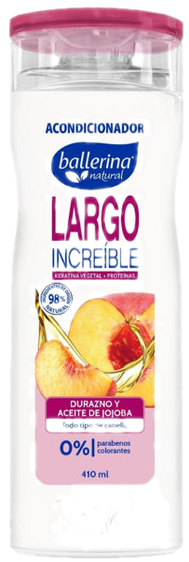 Ballerina Acondicionador Largo Increible Durazno Y Jojoba Sin Sal 410 Ml