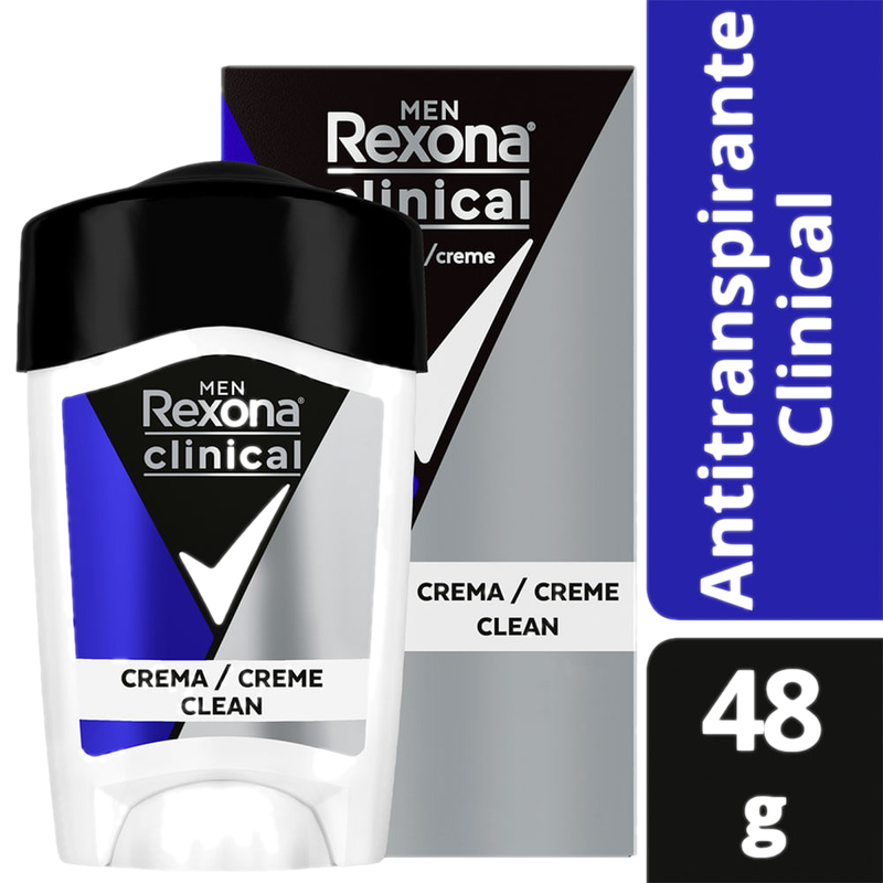 Desodorante Antitranspirante Rexona Men Clinical Clean Crema 48 G