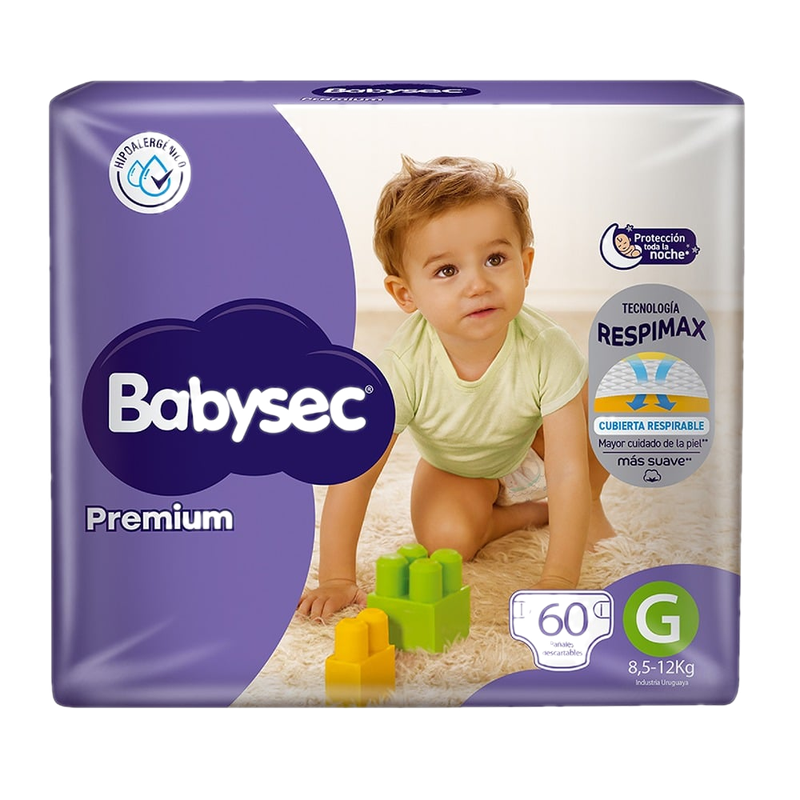 Pañales Babysec Premium G 60 Unidades