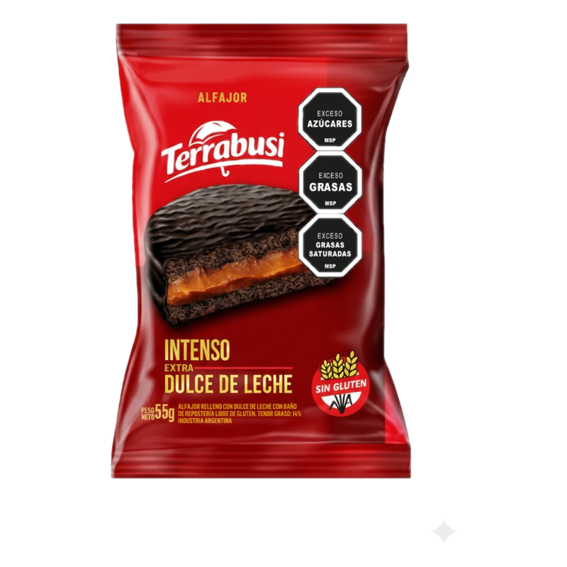 Alfajor Terrabusi Intenso Extra Dulce De Leche Sin Gluten 55 G