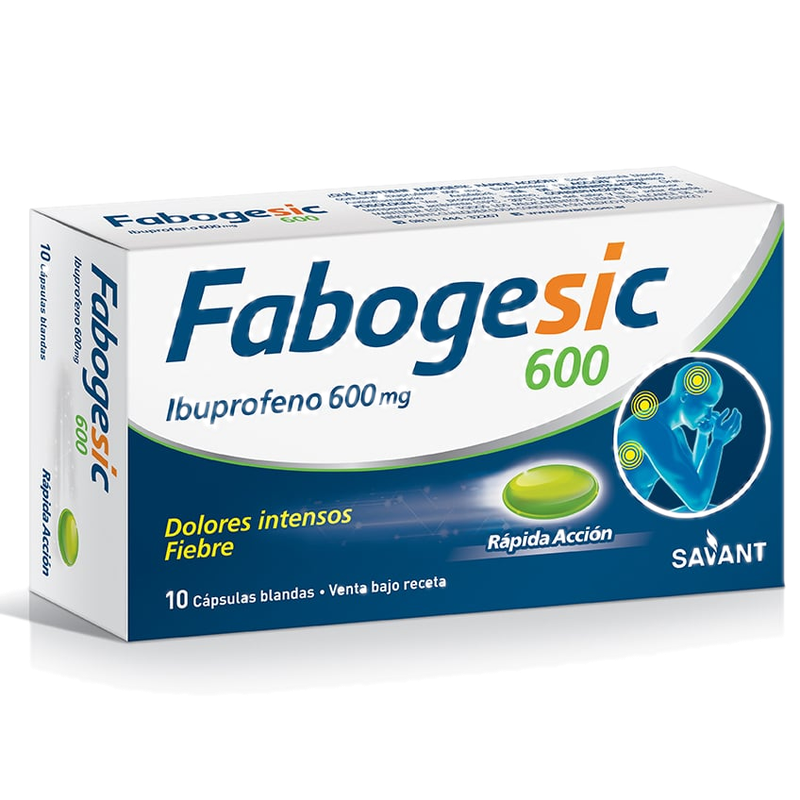 Fabogesic 600 Mg 10 Cápsulas Blandas De Rápida Acción