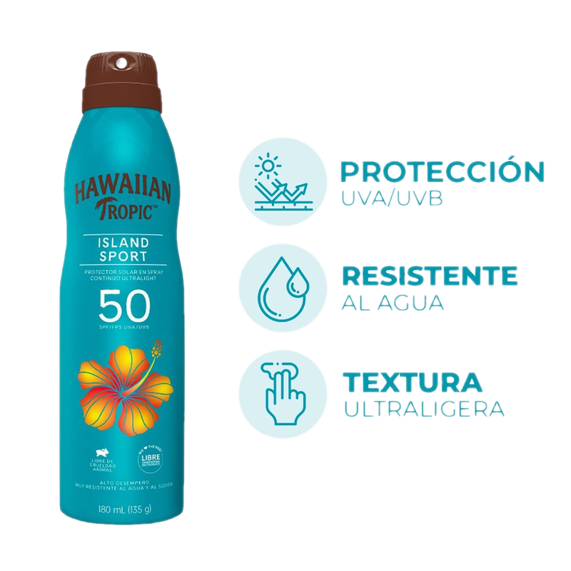 Protector Solar Hawaian Tropic Island Sport Fps50 180 Ml