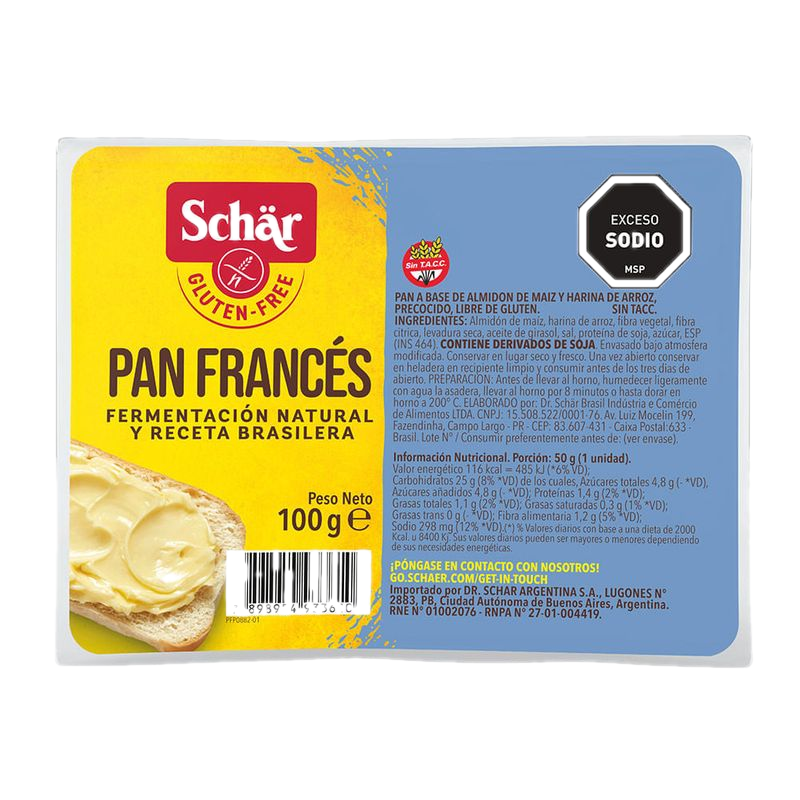 Pan Francés Schar Sin Glúten 100 G