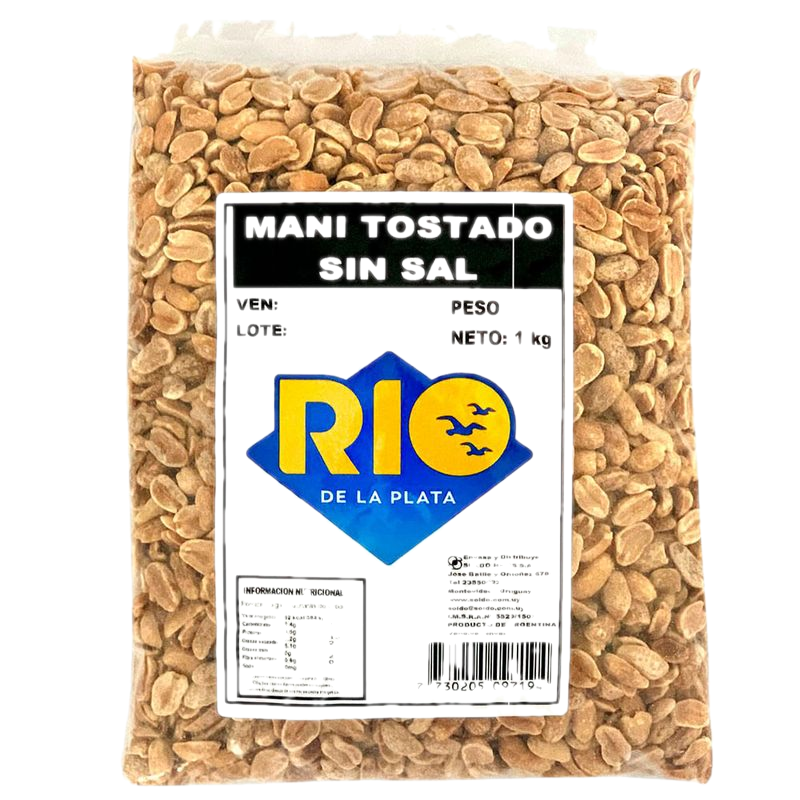 Maní Tostado Sin Sal Rio De La Plata 1 Kg