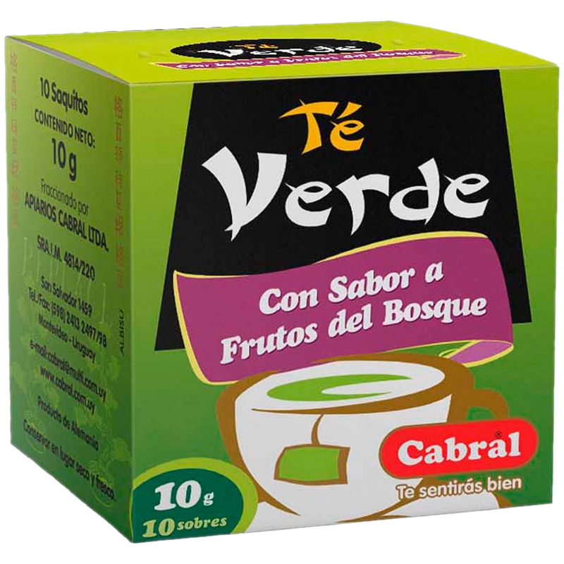 Té Verde Cabral Frutos Del Bosque 10 Unidades