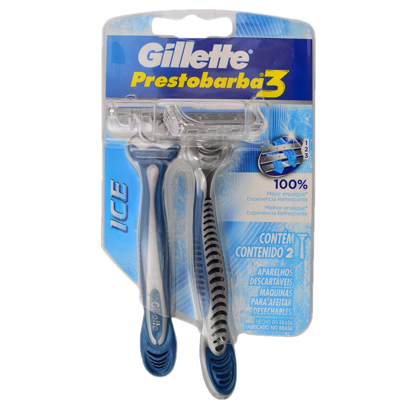 Maquina Prestobarba Gillette 3 Ice Hombre 2 Unidades