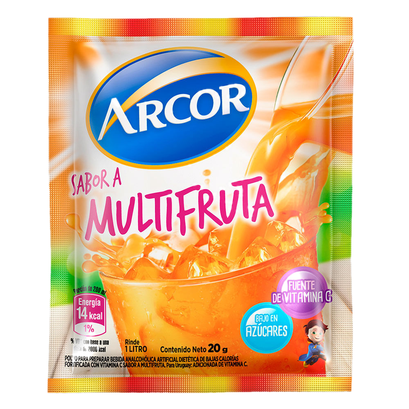 Refresco En Polvo Arcor Multifruta 20 G