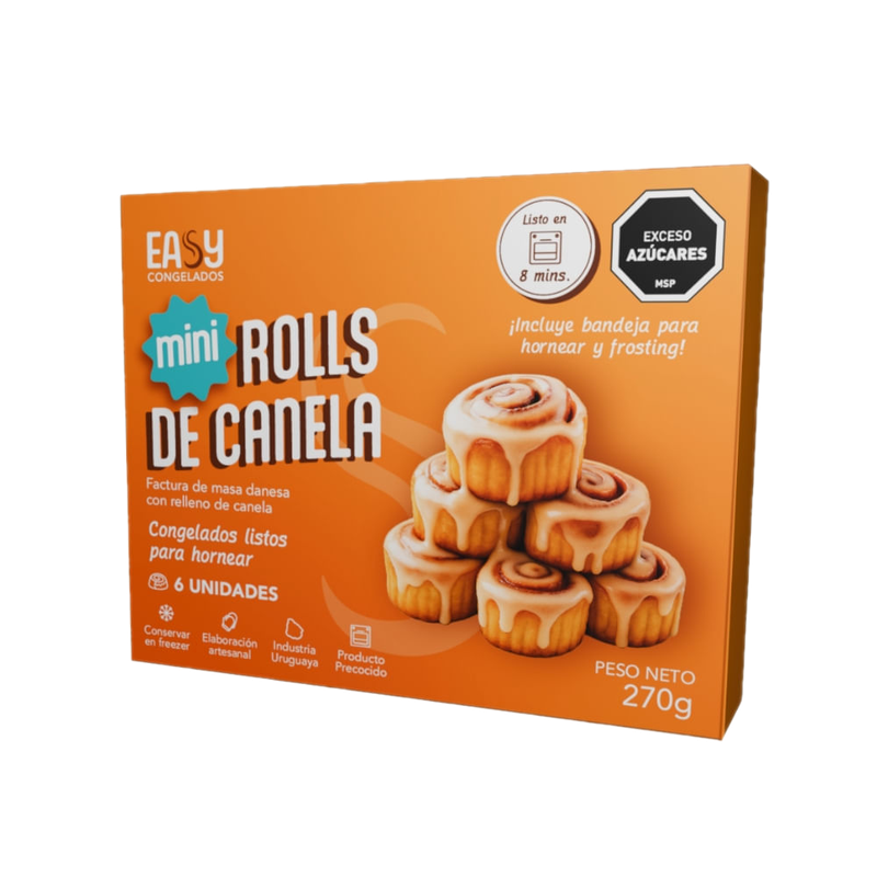 Mini Roll Easy Congelados Canela 6 Unidades