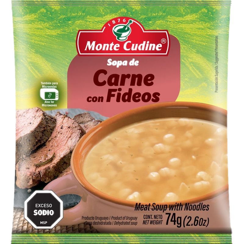 Sopa Monte Cudine Casera Carne Con Fideos