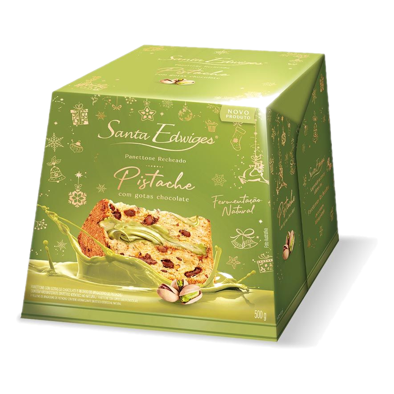 Panettone Santa Edwiges Con Chispas Relleno Cremoso De Pistacho 500 G
