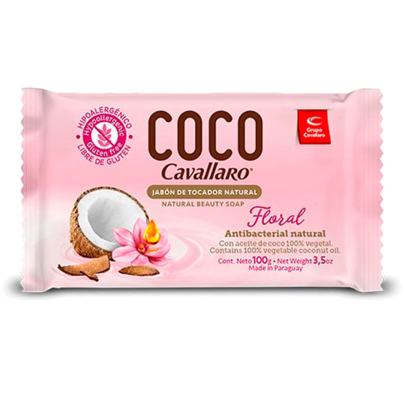 Jabón De Tocador Cavallaro Coco Floral Rosado 100 G