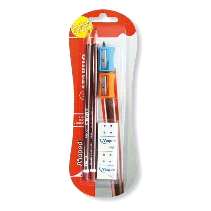 Lápices Maped + 2 Gomas Y 2 Sacapuntas