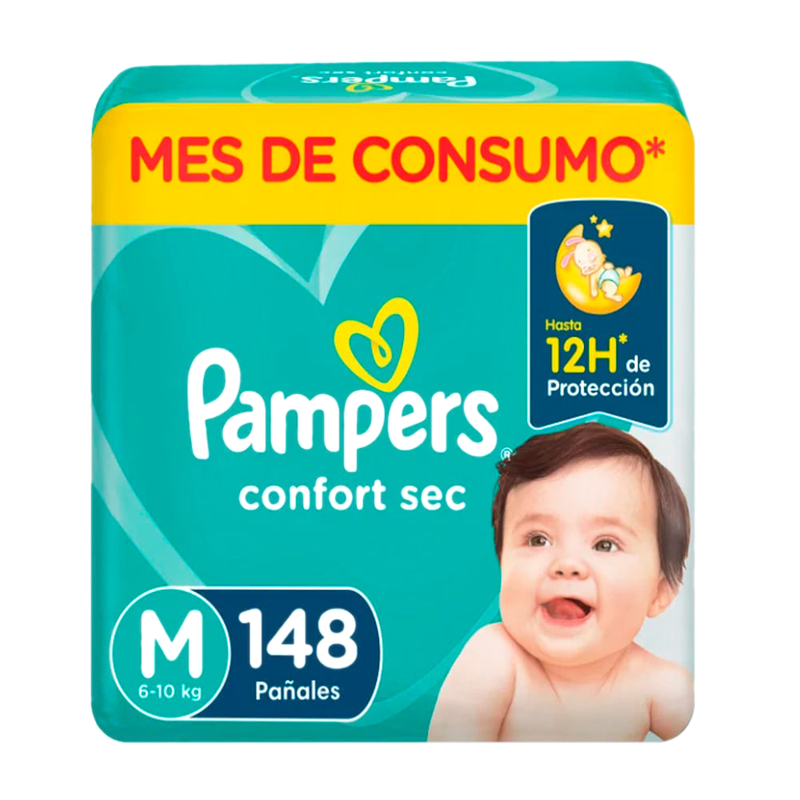 Pañal Pampers Confort Sec M 148 Unidades