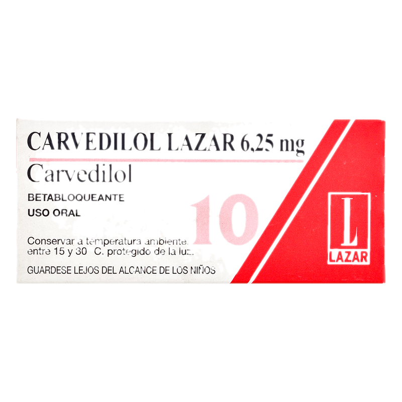 Carvedilol 6.25 Ml X 10 Comprimidos