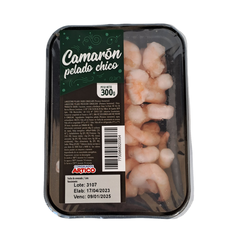 Pulpa Artico De Camaron Congelado Bandeja 300 G